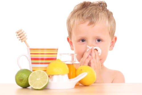 Image of boy with cold or flu